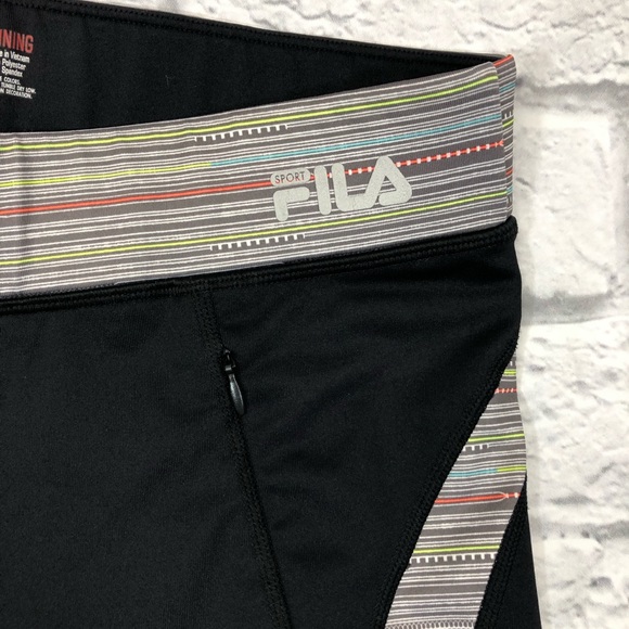 Fila Sport Running leggings crop Pants. Performance Size Small black stretch - Picture 4 of 11